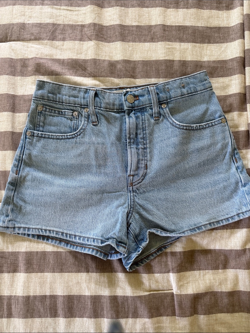 Madewell Light Wash High-Rise Denim Shorts